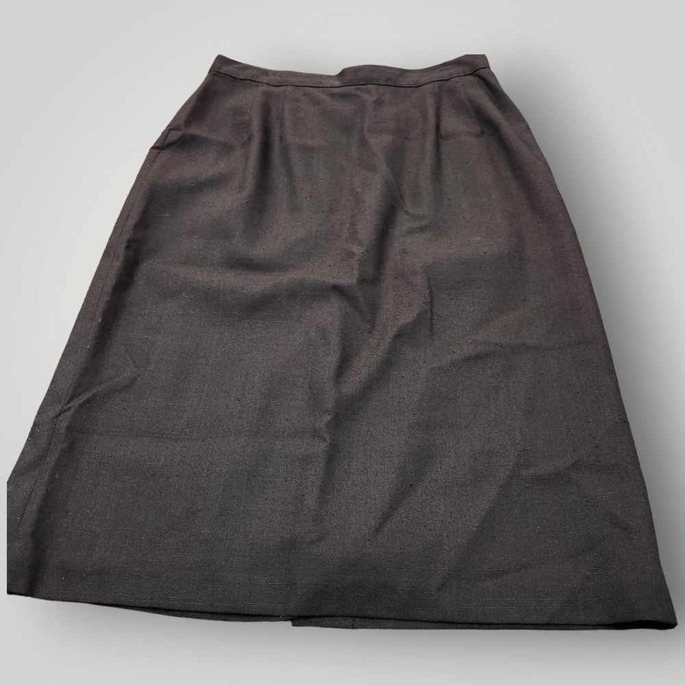Radcliffe Women's 12 Black Wool Tweed Fully Lined Career Skirt Back Zip